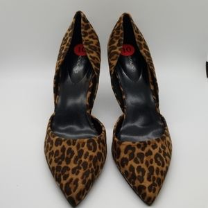 Leopard Print Pointed Toe Women's Pumps - Brown